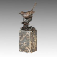 Tier Bronze Skulptur Vogel Vogelchen Schnitzende Dekor Messing Statue Tpal-269 (B)